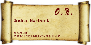 Ondra Norbert névjegykártya
